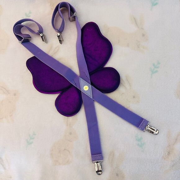 Girl’s Purple Butterfly Suspenders Toddler Size - Picture 3 of 6